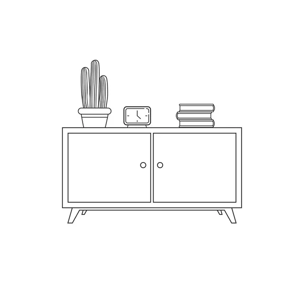 Petite table isolée dessiner — Image vectorielle