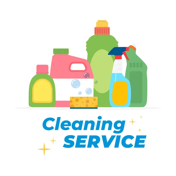 Artículos de limpieza empresa de limpieza — Vector de stock