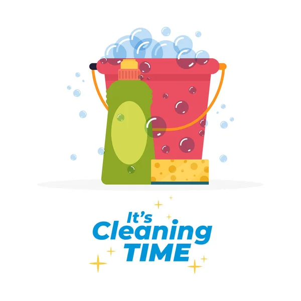 Products cleaning time — Stock Vector