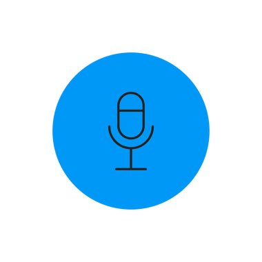 İzole edilmiş mikrofon mavi logosu