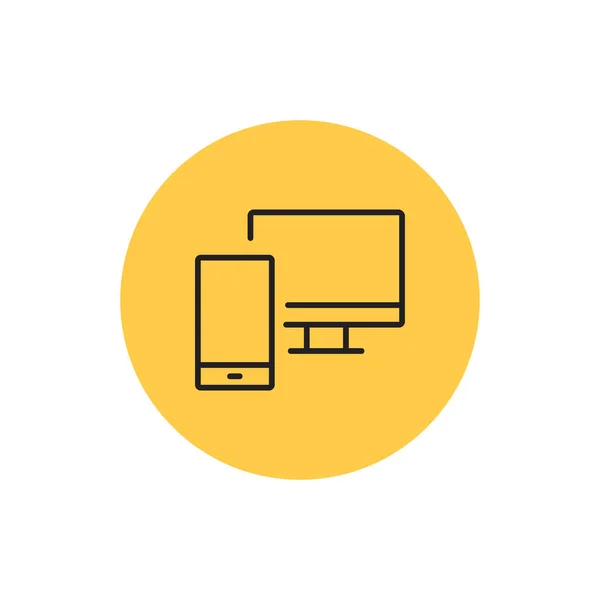 Logo isolé pour téléphone et ordinateur jaune — Image vectorielle