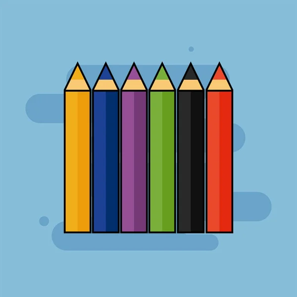Farver værktøjer skole – Stock-vektor