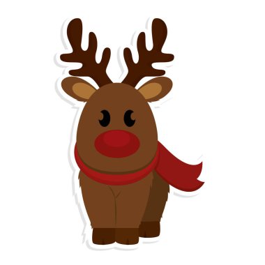 İzole edilmiş mutlu noel ren geyiği