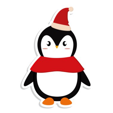 İzole edilmiş Noel pengueni