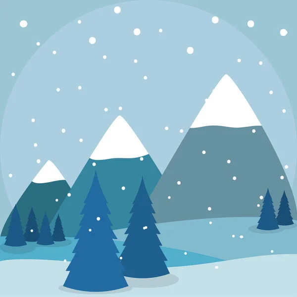 Fondo paisaje invierno — Vector de stock