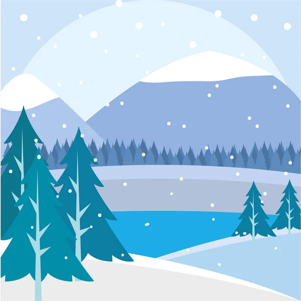 Fondo paisaje invierno — Vector de stock