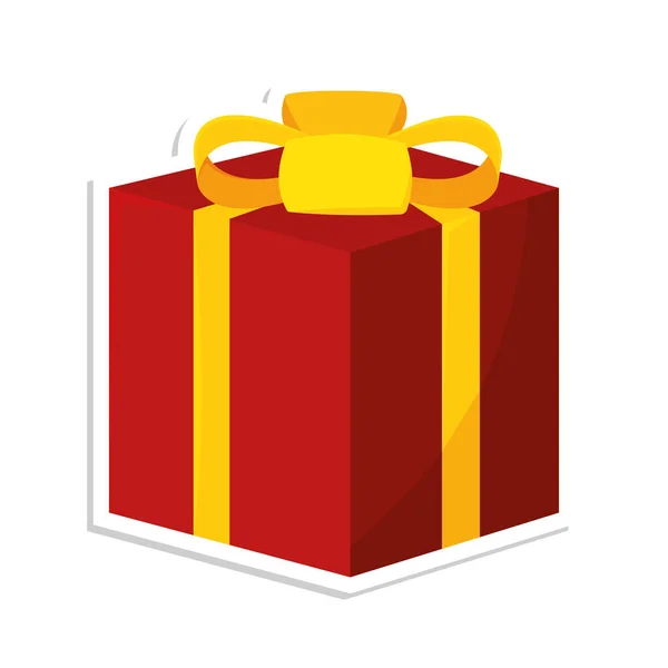 Boîte cadeau isolée rouge — Image vectorielle