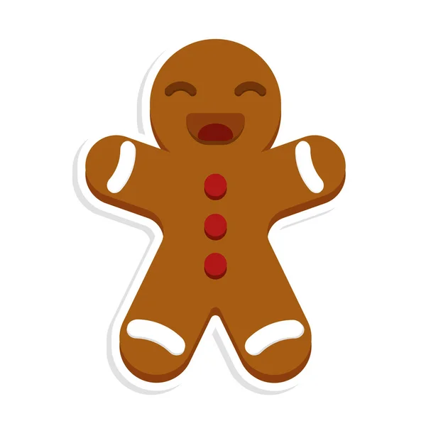 Isolated ginger man cookie — Stock Vector