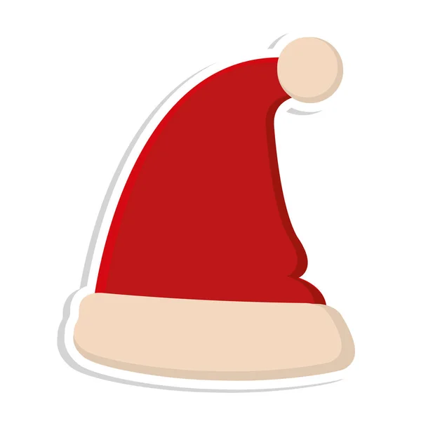 Icono de sombrero de Navidad aislado — Vector de stock