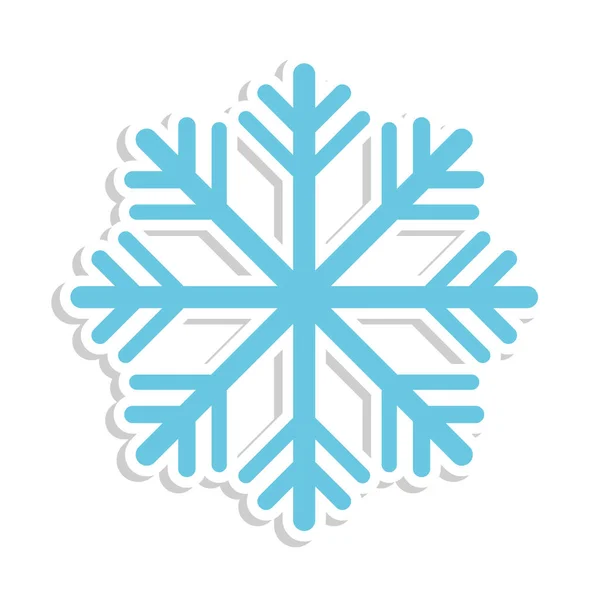 Adesivo fiocco di neve isolato — Vettoriale Stock
