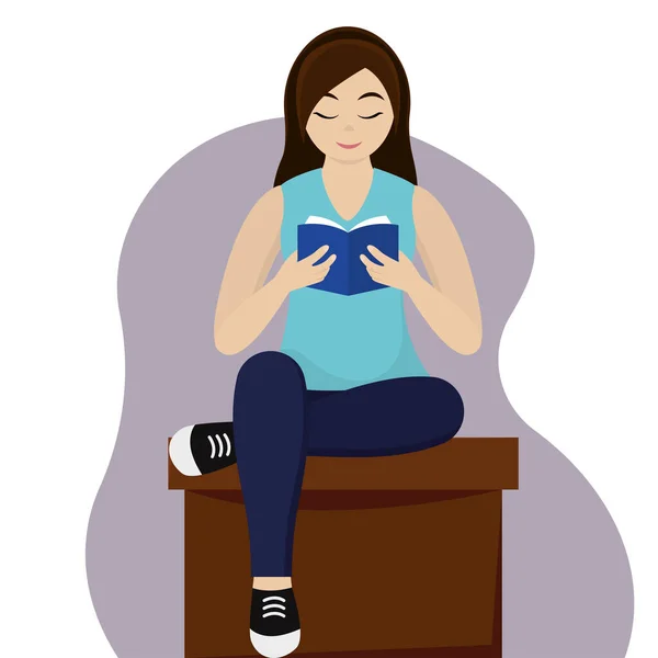 Γυναίκα διαβάζει ένα βιβλίο — Διανυσματικό Αρχείο