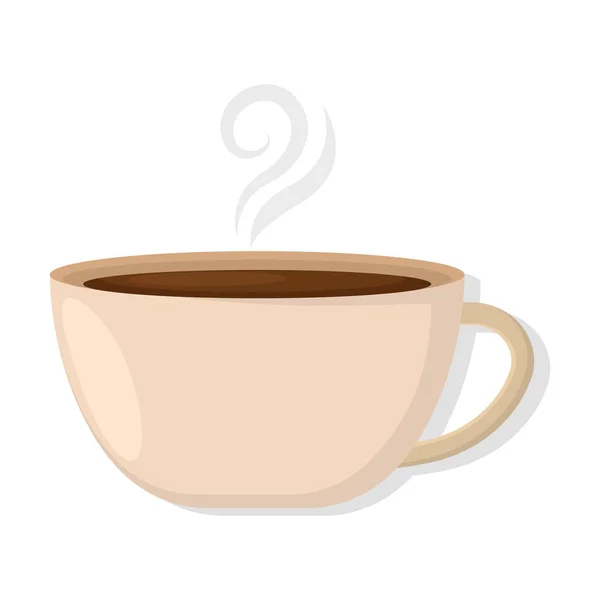 Taza de café caliente con vapor — Vector de stock