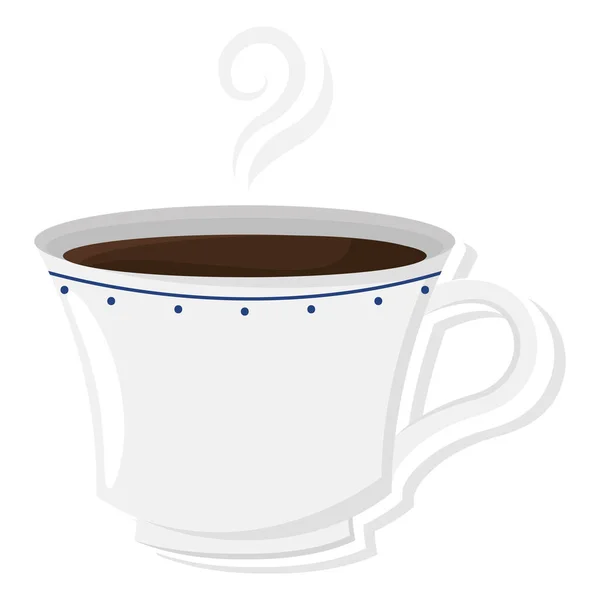 Taza de café caliente con vapor — Vector de stock