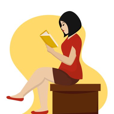 Kitap okuyan bir kadın.