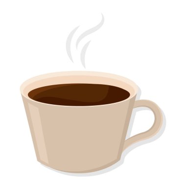 Buharlı sıcak kahve fincanı