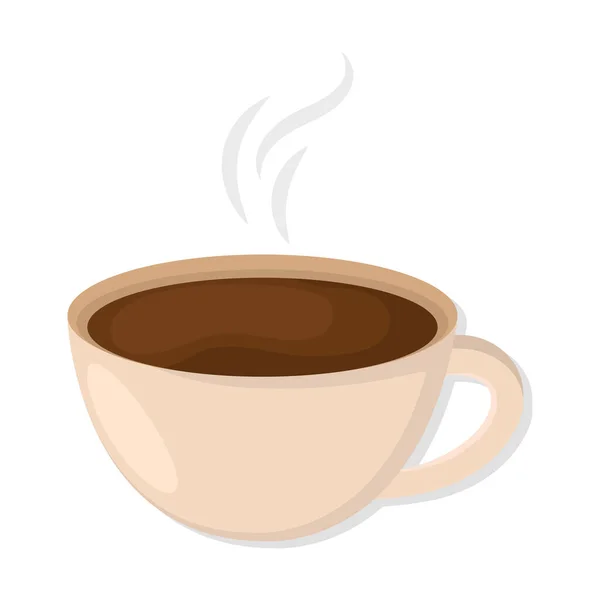 Taza de café caliente con vapor — Vector de stock