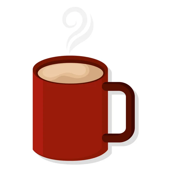 Taza de café caliente con vapor — Vector de stock