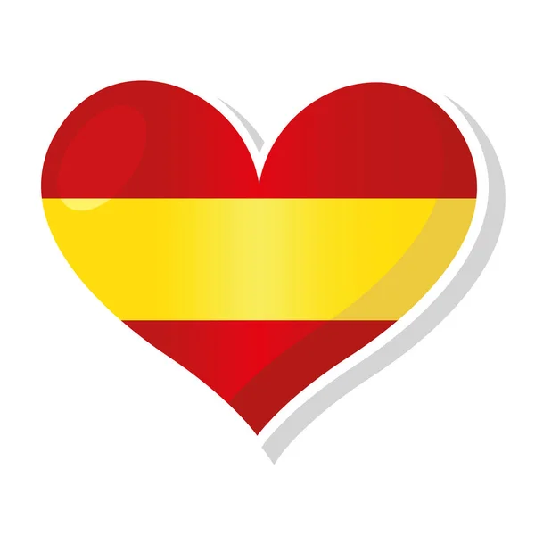 Bandera de España en forma de corazón — Archivo Imágenes Vectoriales