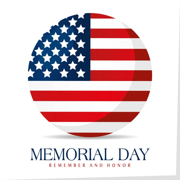 Σήμα με τη σημαία των ΗΠΑ για την ημέρα μνήμης — Διανυσματικό Αρχείο
