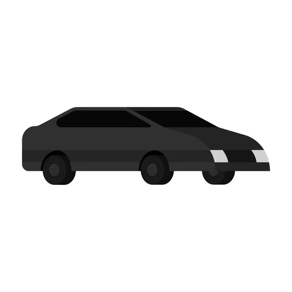 Icono de coche negro 3d aislado — Archivo Imágenes Vectoriales