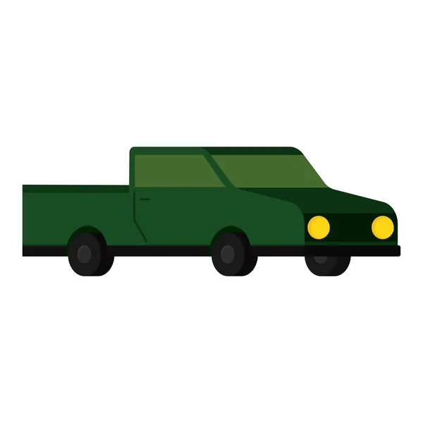 Ícone de carro verde 3d isolado —  Vetores de Stock