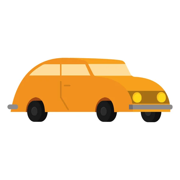 Icono aislado 3d coche amarillo — Archivo Imágenes Vectoriales