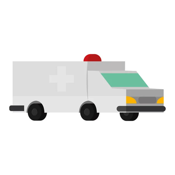 Isolé icône de voiture d'ambulance blanche 3d — Image vectorielle