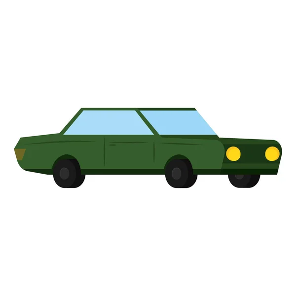 孤立的3D绿色汽车图标 — 图库矢量图片