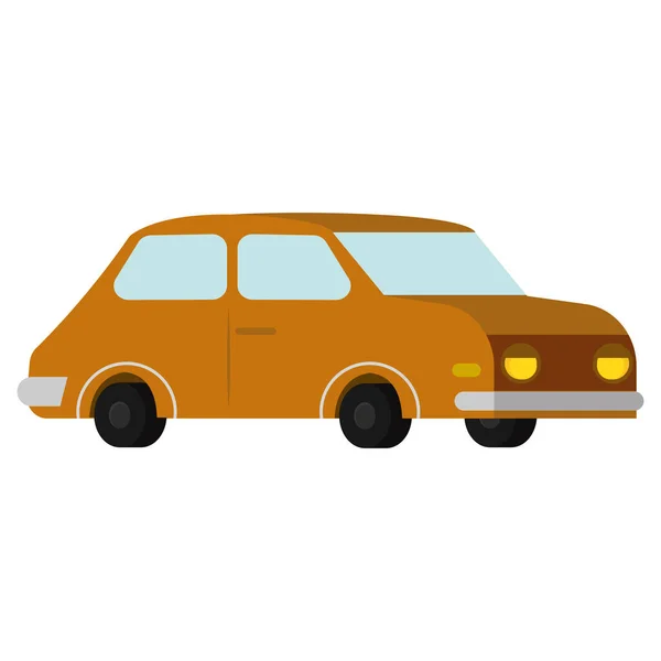 Icono aislado 3d coche naranja — Vector de stock