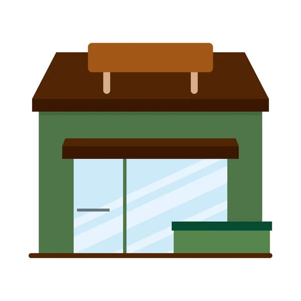 Ícone de construção de loja isolada — Vetor de Stock