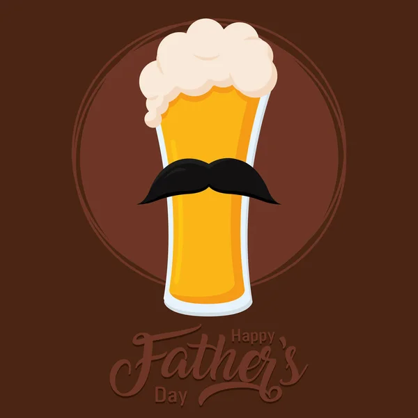 Verre à bière isolé avec une moustache — Image vectorielle