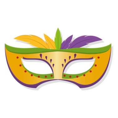 Renkli Mardi Gras maskesi.