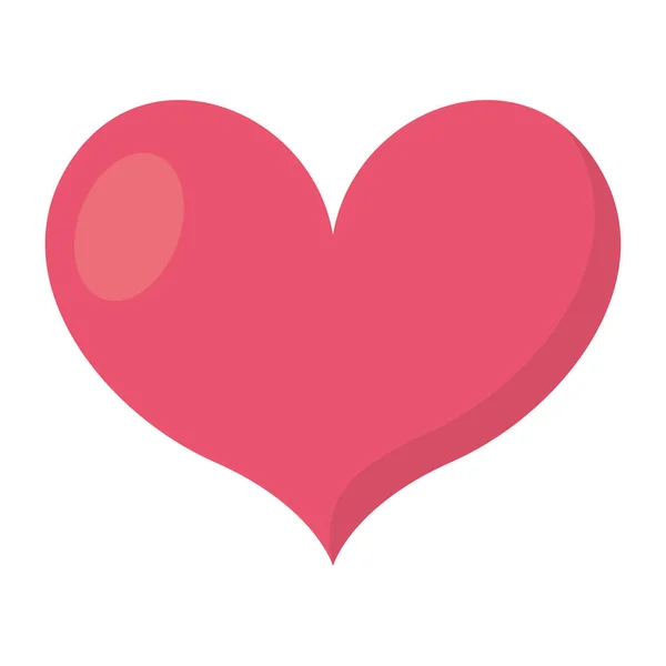 Μεμονωμένο ροζ εικονίδιο σχήμα καρδιάς — Διανυσματικό Αρχείο