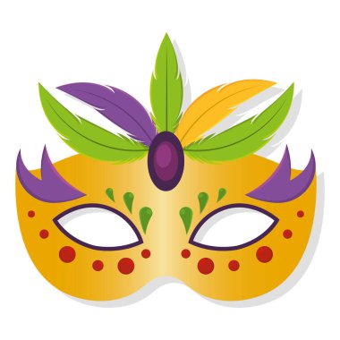 Renkli Mardi Gras maskesi.