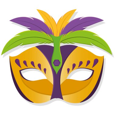 Renkli Mardi Gras maskesi.