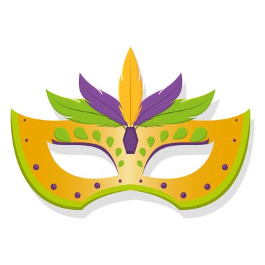 Renkli Mardi Gras maskesi.