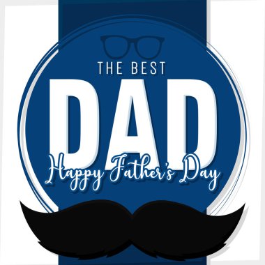 Bıyıklı Babalar Günü kartı.