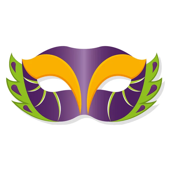 Masque mardi gras coloré isolé — Image vectorielle