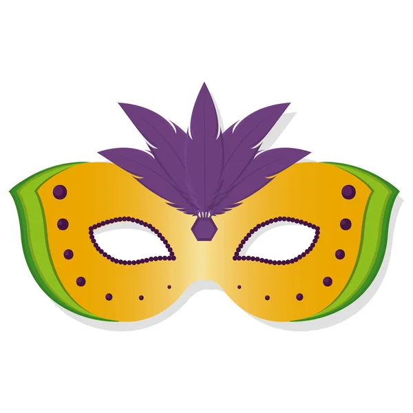 Vereinzelte farbige Mardi-Gras-Maske — Stockvektor