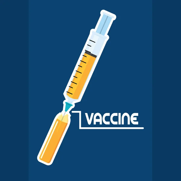 Flaconcino e siringa Manifesto di vaccinazione — Vettoriale Stock