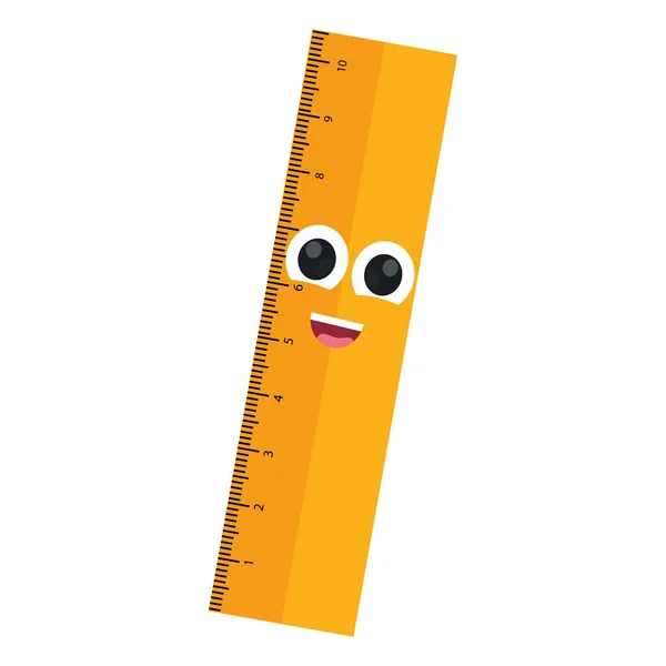 Happy ruler cartoon Material escolar —  Vetores de Stock