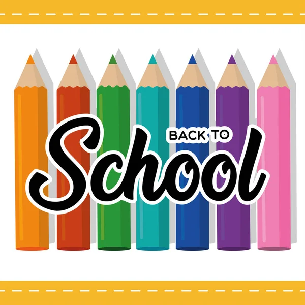 Kolorowe ołówki Powrót do szkoły — Wektor stockowy