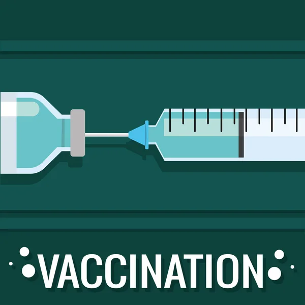 Vial de vacuna y jeringa Cartel de vacunación — Archivo Imágenes Vectoriales