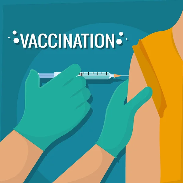 Osoba szczepiona Czas do szczepienia — Wektor stockowy