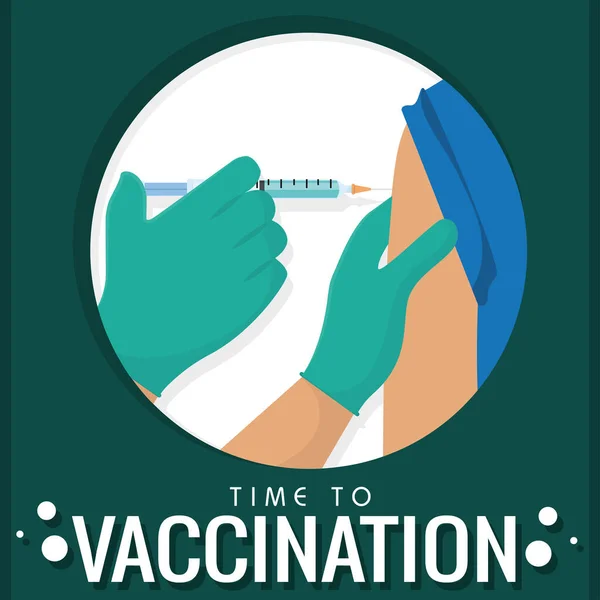 Persona vacunada Tiempo de vacunación — Archivo Imágenes Vectoriales