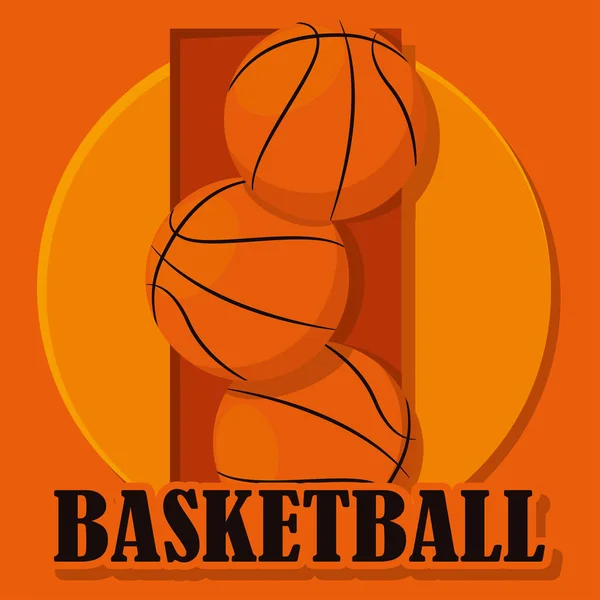 バスケットボールボール付きバスケットボールポスター — ストックベクタ