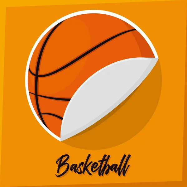 Adesivo de uma bola de basquete — Vetor de Stock