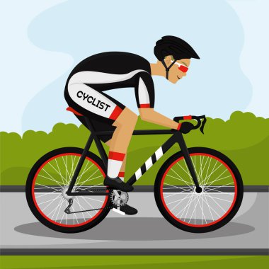 Bisiklet süren adam profesyonel bisikletçi.