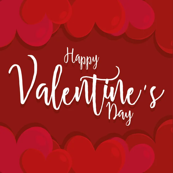 Happy valentines day card with hearts — Stock Vector
