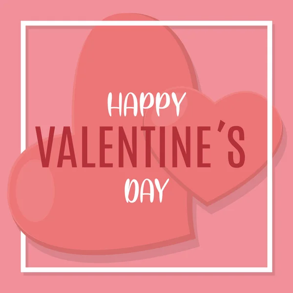 Happy valentines day card with hearts — Stock Vector